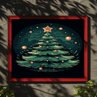 Festive Christmas Tree Illustration Poster