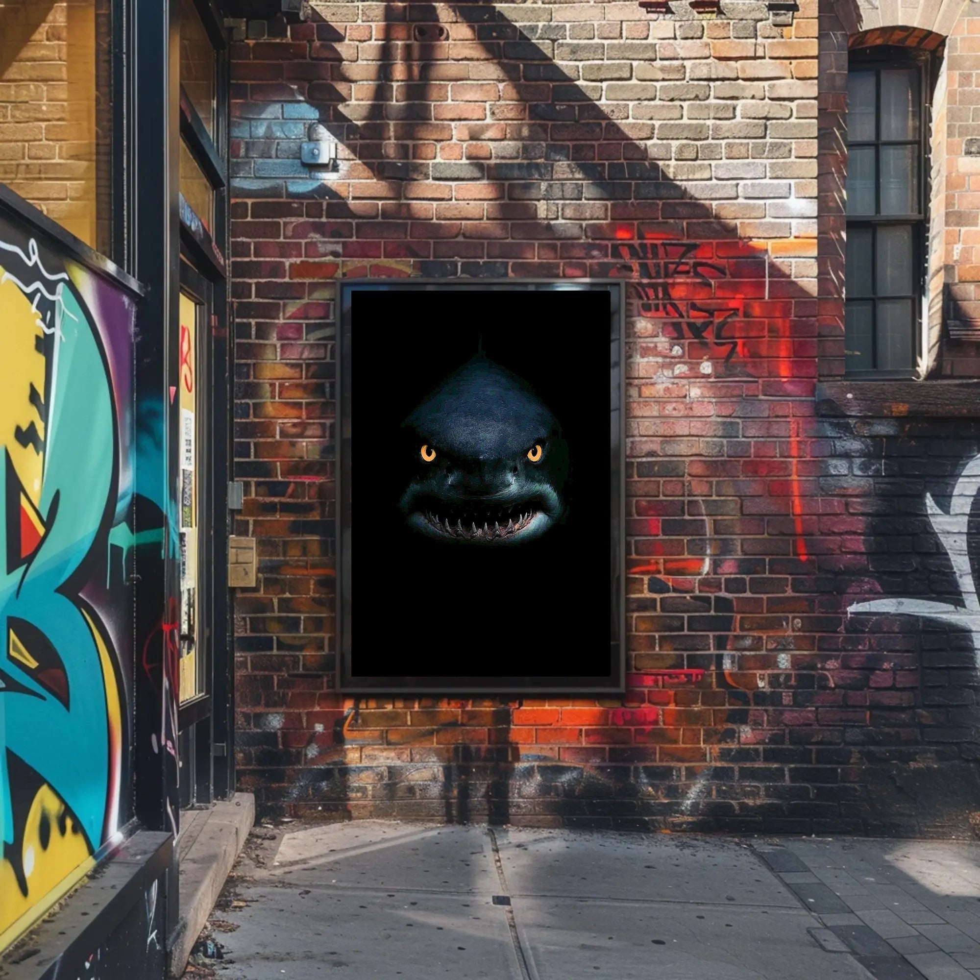 Shark's Menacing Glare: Realistic Animal Poster