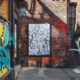 Cracked Ice Surface Photorealistic Abstract Artistic Poster