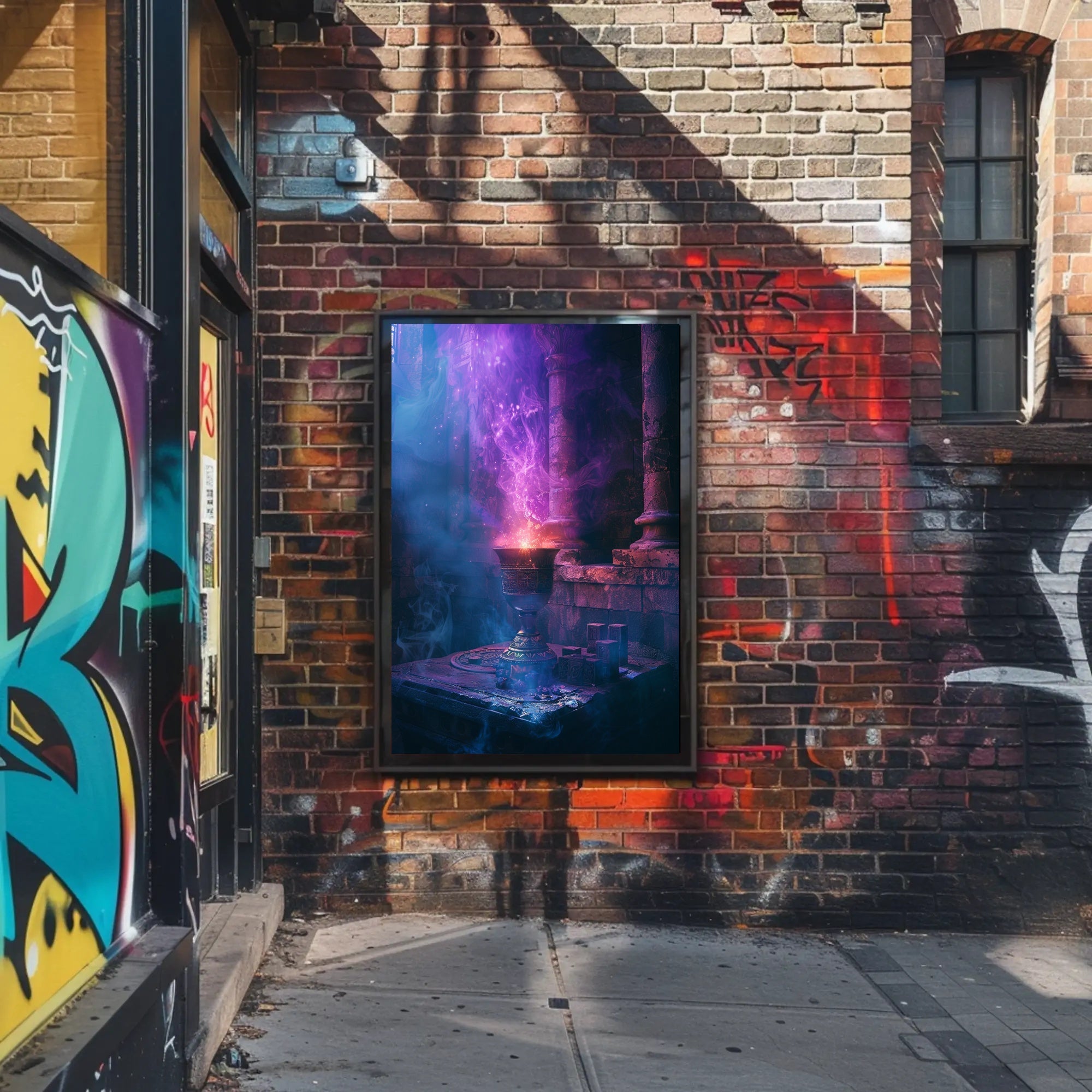 Mystical Chalice in Enchanted Stone Chamber Poster PosterGoat