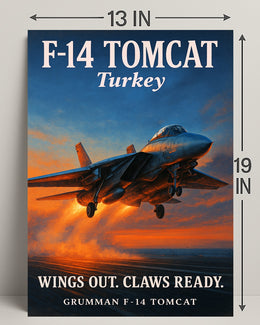 F-14 Tomcat Wings Out, Claws Ready Poster PosterGoat