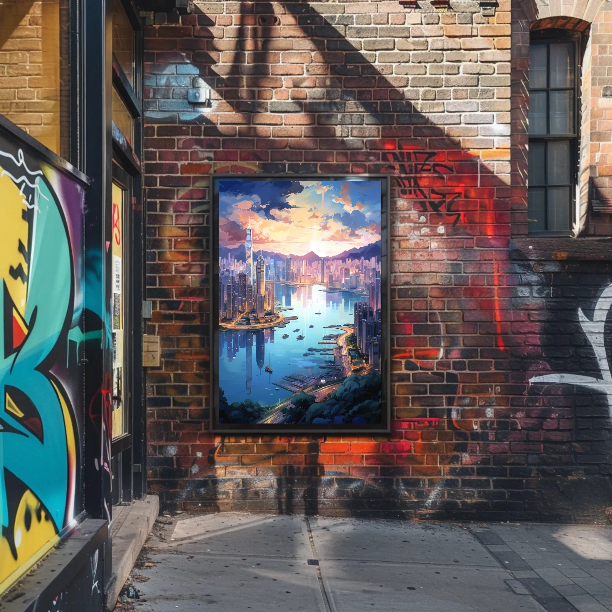 Modern Cityscape Art Vibrant Urban Scene Artistic Poster