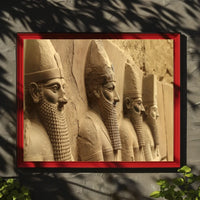 Ancient Neo-Assyrian Stone Relief Sculpture Poster