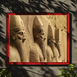 Ancient Neo-Assyrian Stone Relief Sculpture Poster