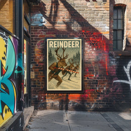 Reindeer Ski Team Poster