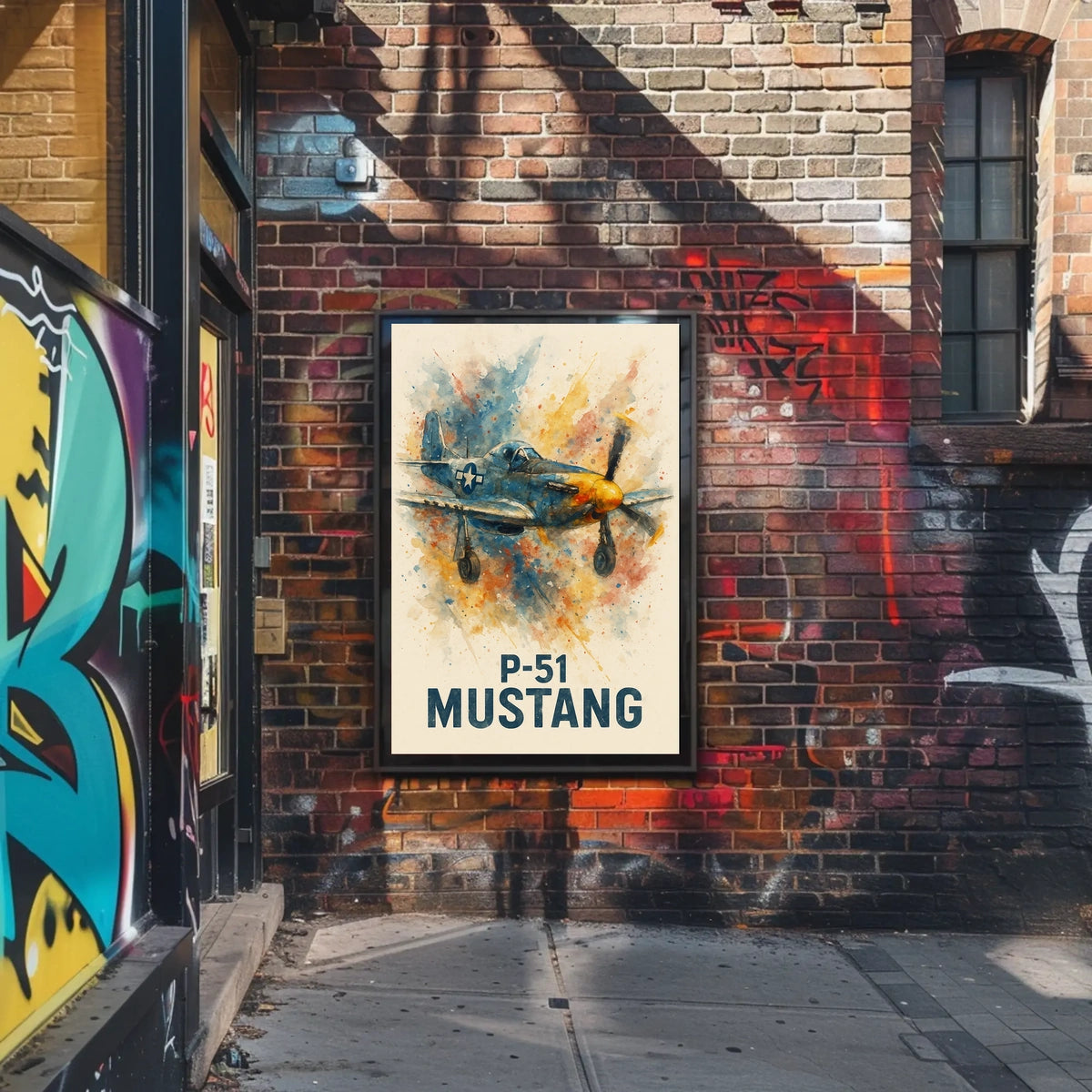 P-51 Mustang WWII Vintage Aviation Art Poster