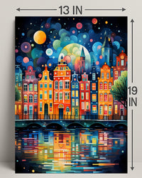 Vibrant Cityscape Reflections Poster