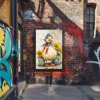 Chubby Goose With Star Spangled Blue Bonnet Poster