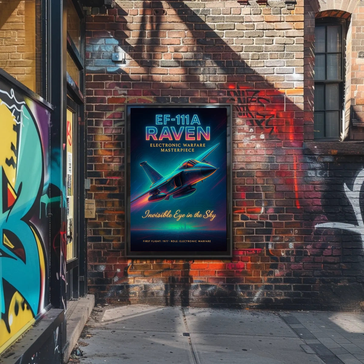 EF-111A Raven Retro-Futuristic Military Aviation Poster