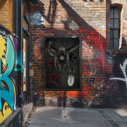 Dark Surreal Fox with Insects Artistic Poster PosterGoat