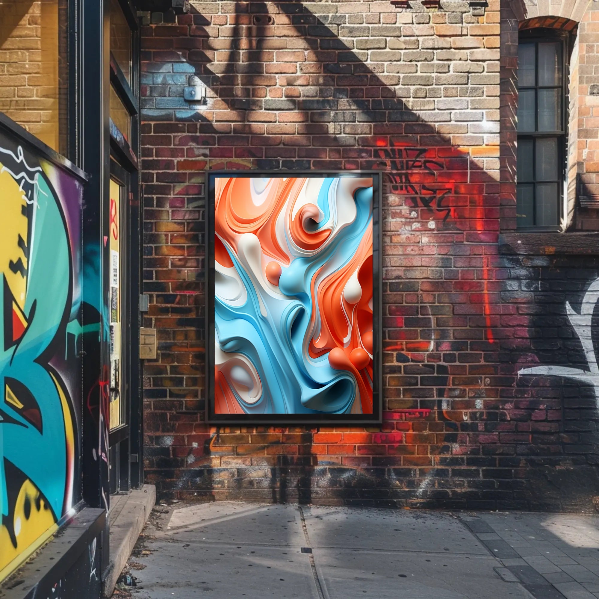 Abstract Waves Of Color Abstract Poster PosterGoat