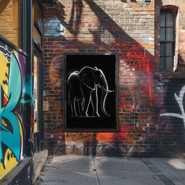 Illuminated Elephant Silhouette Poster