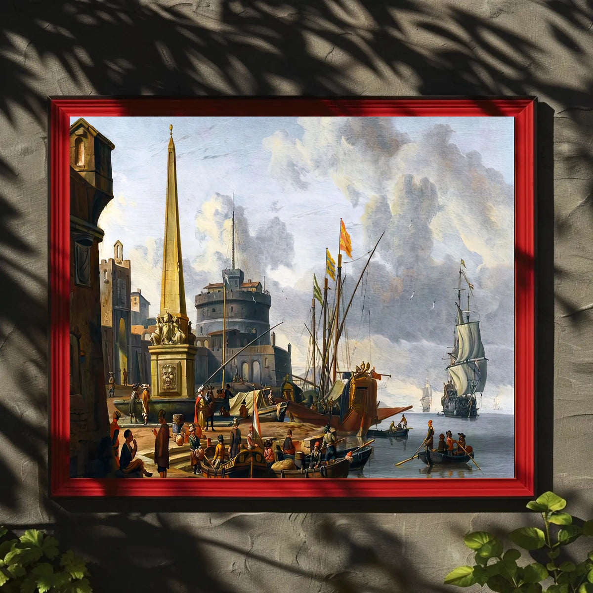 Renaissance Port Scene Captivates in Cultural or Heritage Poster