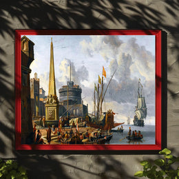 Renaissance Port Scene Captivates in Cultural or Heritage Poster