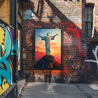 Christ The Redeemer At Sunset Poster