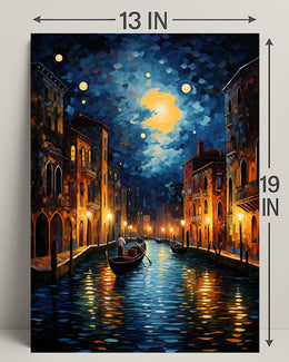 Moonlit Venetian Canal Poster