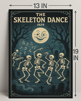 Dancing Skeletons Vintage Halloween Pop Culture Poster