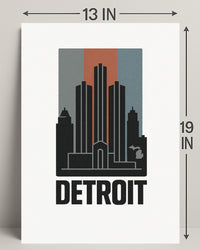 Detroit Skyline Art Print for Home Decor PosterGoat