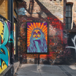 Day of the Dead Woman Psychedelic Bold Vibrant Poster