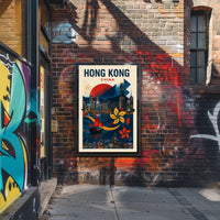 Hong Kong  A Vibrant Cityscape Poster PosterGoat