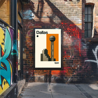 Dallas 1841 Architectural Cityscape Travel Poster