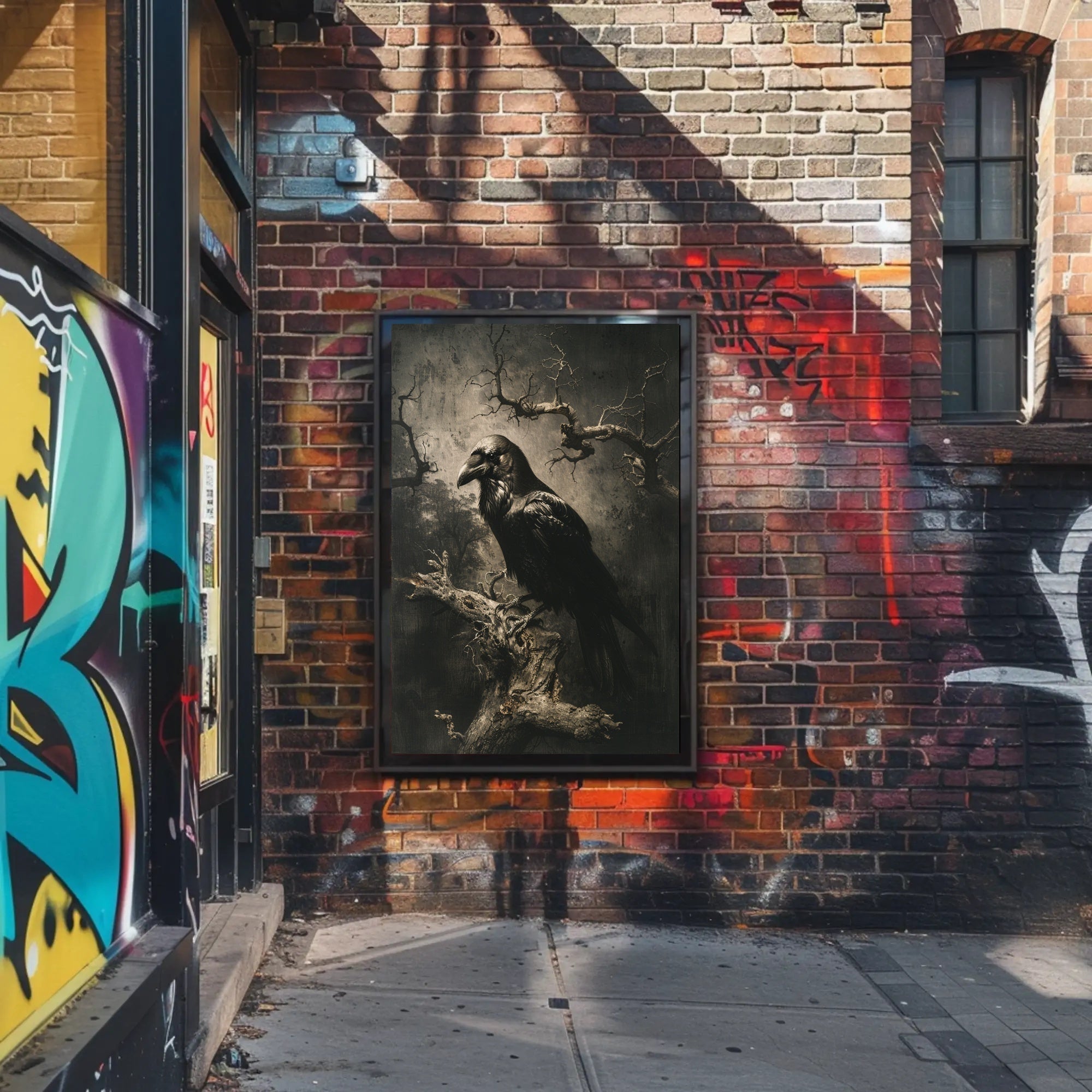 The Watchful Raven Art Print Poster for Home Decor and Nature Lovers PosterGoat