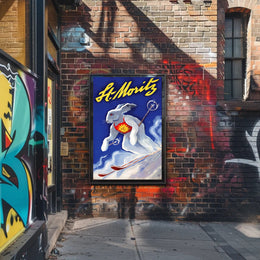 St. Moritz Skiing Poster PosterGoat