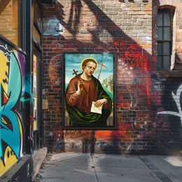 Saintly Portrait with Cross Poster