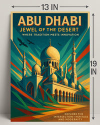Abu Dhabi Jewel Desert Cityscape Travel Poster
