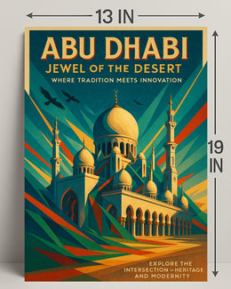 Abu Dhabi Jewel Desert Cityscape Travel Poster