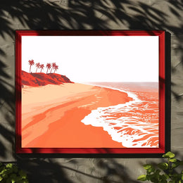 Serene Tropical Beach Minimalist Art Poster