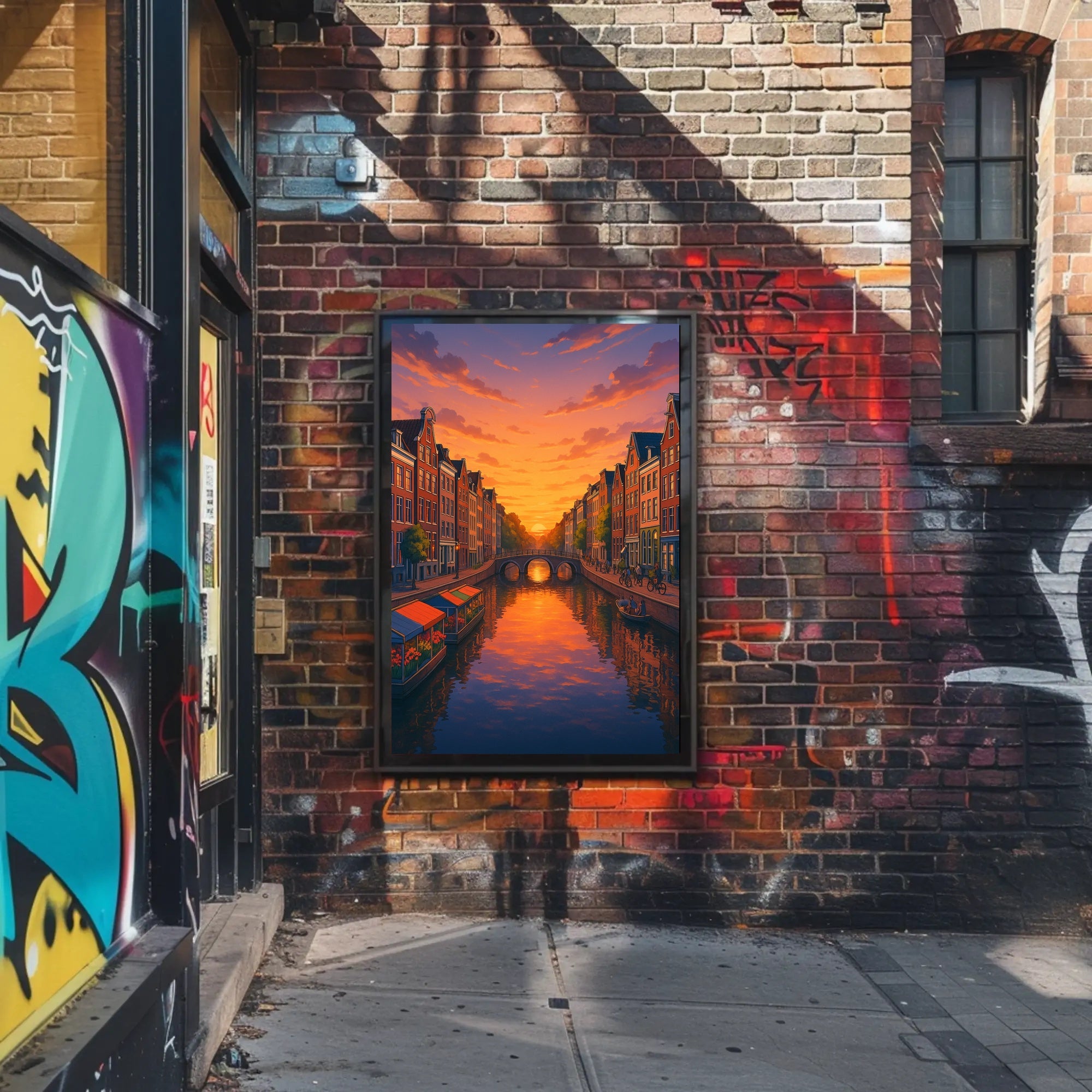 Sunset Over the Canal Poster PosterGoat