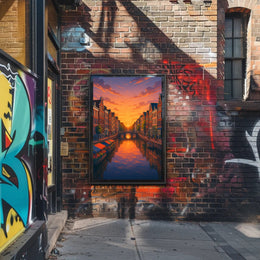 Sunset Over the Canal Poster PosterGoat