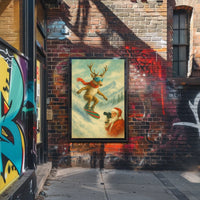Reindeer On The Slopes Poster