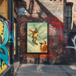 Reindeer On The Slopes Poster