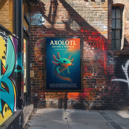 Axolotl Nature Poster Vintage Aquatic Wall Art