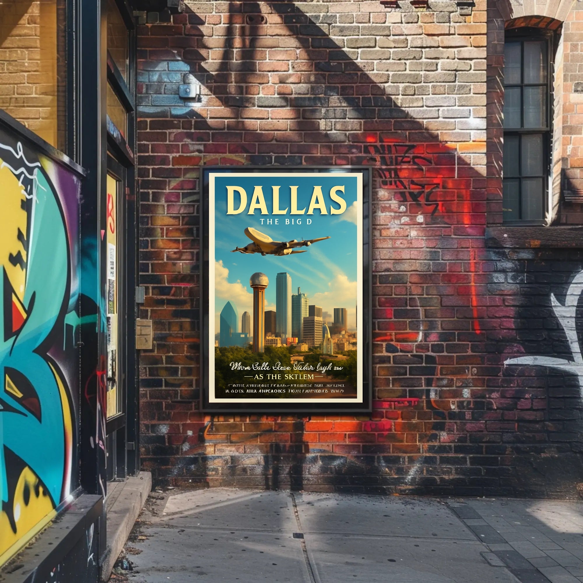 Dallas Travel Poster: Bold Vintage Cityscape Adventure PosterGoat