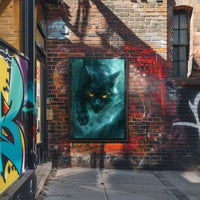 Mystical Black Cat Art Print Poster for Home Decor PosterGoat