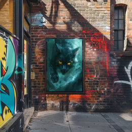 Mystical Black Cat Art Print Poster for Home Decor PosterGoat