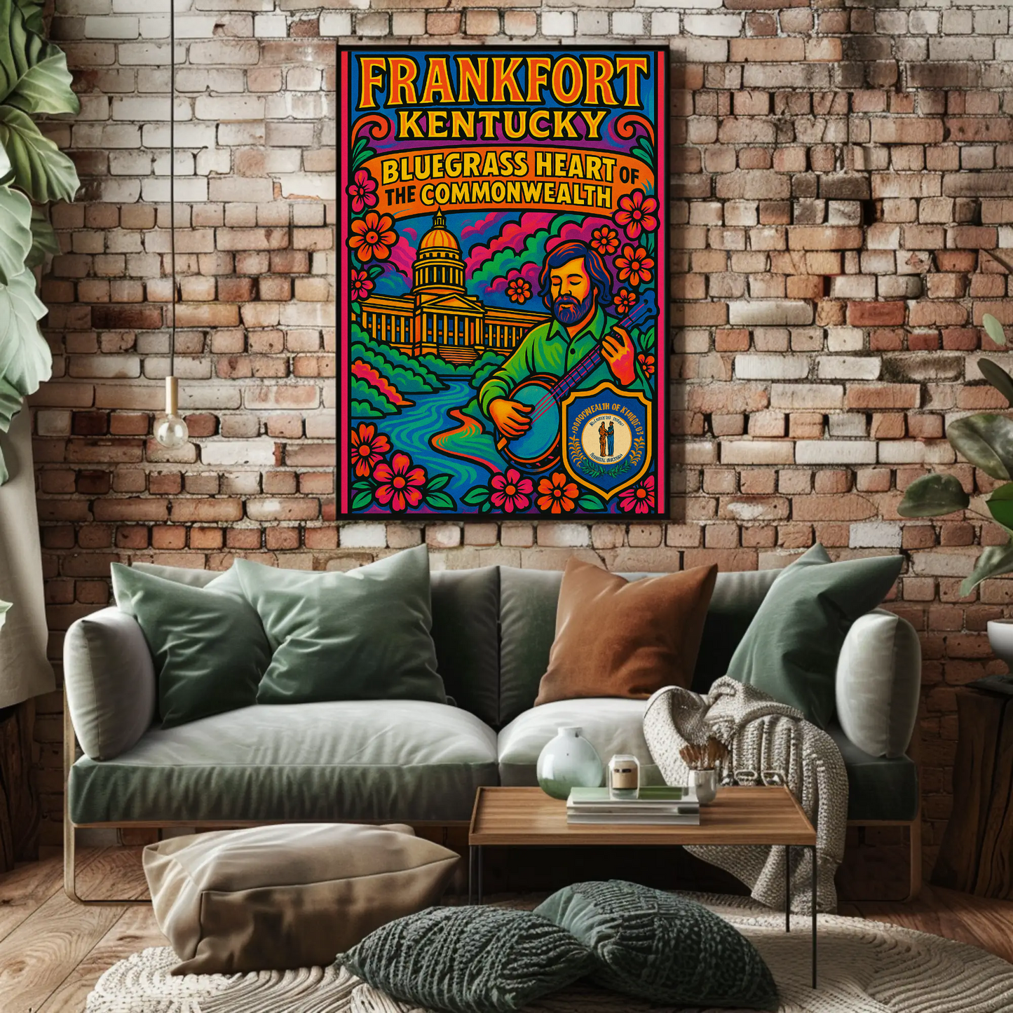 Frankfort Kentucky Bluegrass Capitol Travel Poster
