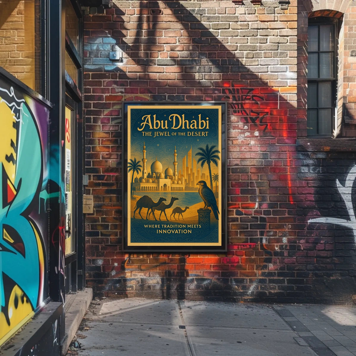 Abu Dhabi Vintage Travel Poster Tradition Meets Innovation