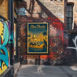 Abu Dhabi Vintage Travel Poster Tradition Meets Innovation
