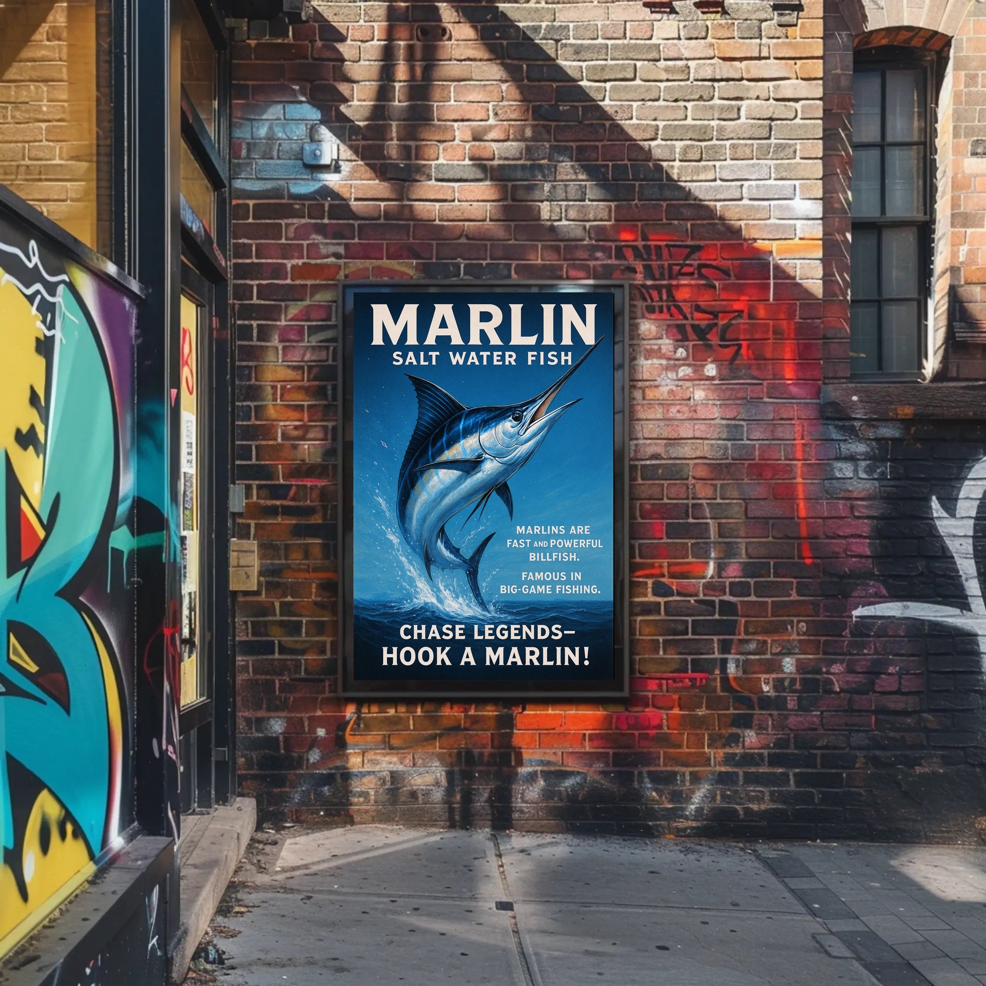Marlin Saltwater Adventure Poster PosterGoat