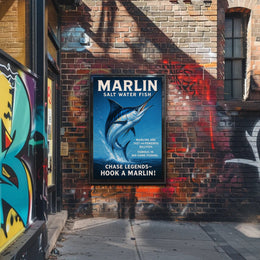 Marlin Saltwater Adventure Poster PosterGoat
