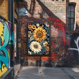 Sunflower Sunshine Vibes: Abstract or Artistic Poster