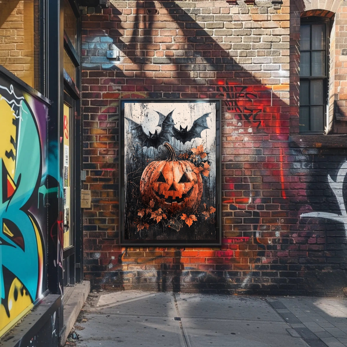 Spooky Pumpkin Scene Halloween Cultural or Heritage Poster