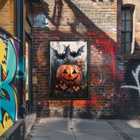 Spooky Pumpkin Scene Halloween Cultural or Heritage Poster