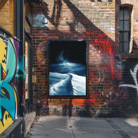 Serene Snowy Landscape Under Starry Sky Poster