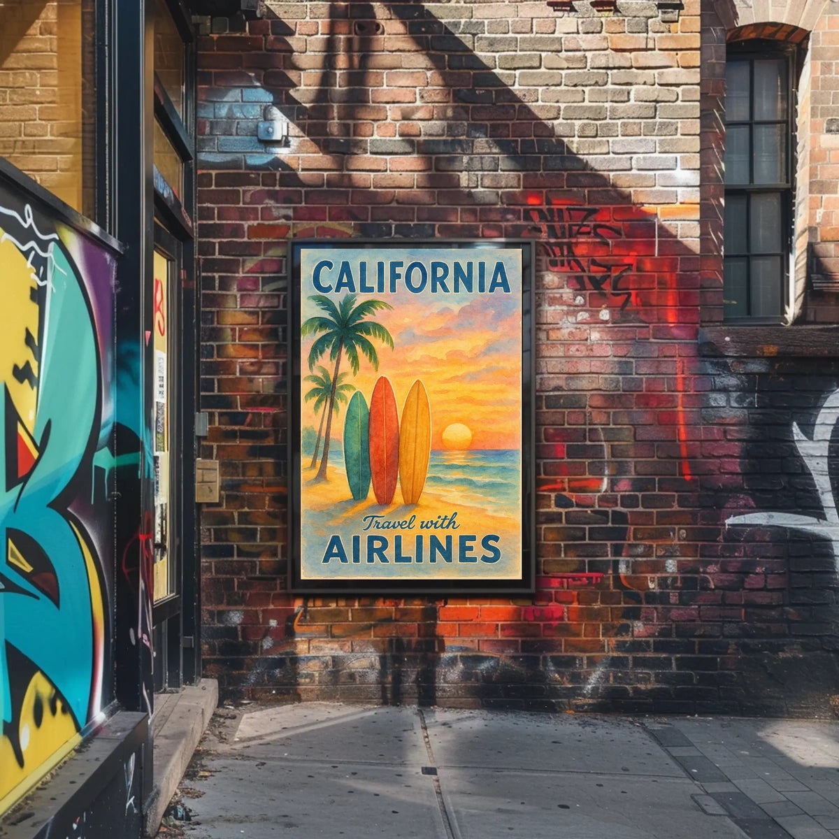 California Airlines Vintage Travel Poster