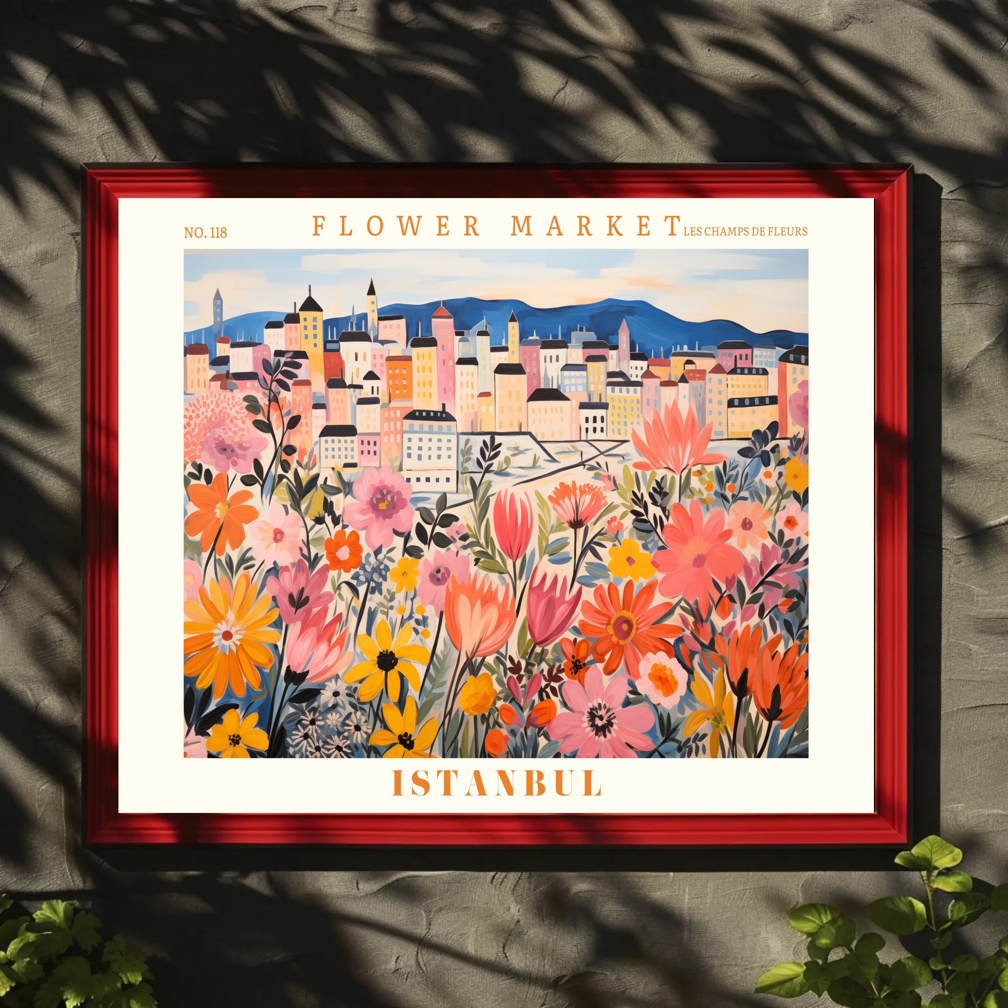 Istanbul Cityscape with Flowers - Urban or Cityscape Poster